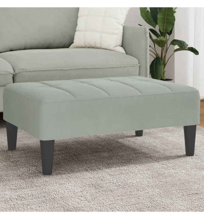 Repose-pied gris clair 77x55x31 cm velours | Mobilier & Déco