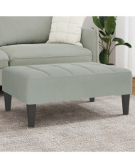 Repose-pied gris clair 77x55x31 cm velours | Mobilier & Déco