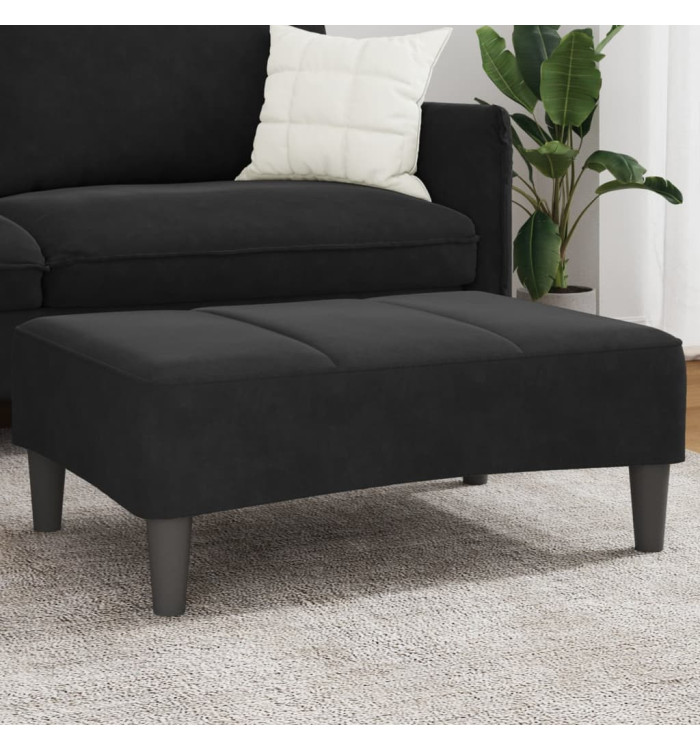 Repose-pied noir 77x55x31 cm velours | Mobilier & Déco