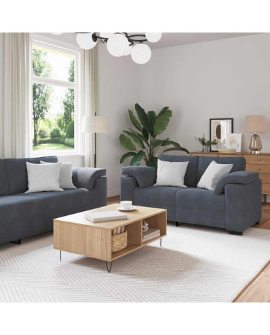 Ensemble de canapés 3 pcs avec coussins Gris foncé Velours | Mobilier & Déco