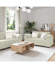 Ensemble de canapés 3 pcs avec coussins Crème Velours | Mobilier & Déco