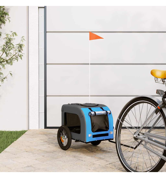 Remorque de vélo pour animaux de compagnie bleu et gris | Mobilier & Déco