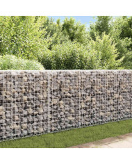 Mur à gabion avec couvercles Acier galvanisé 200 x 20 x 85 cm | Mobilier & Déco