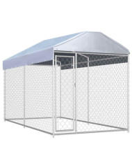 Chenil d'extérieur avec toit pour chiens 382x192x225 cm | Mobilier & Déco