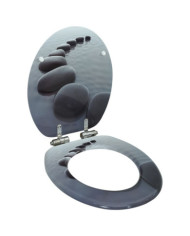 Siège de toilette MDF Couvercle à fermeture en douceur Pierres | Mobilier & Déco