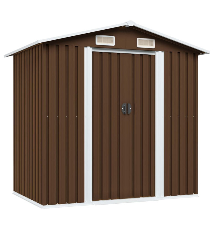 Abri de stockage pour jardin Marron 204x132x186 cm Acier | Mobilier & Déco