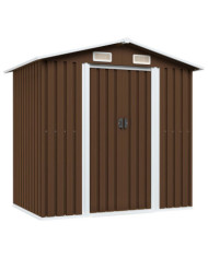Abri de stockage pour jardin Marron 204x132x186 cm Acier | Mobilier & Déco