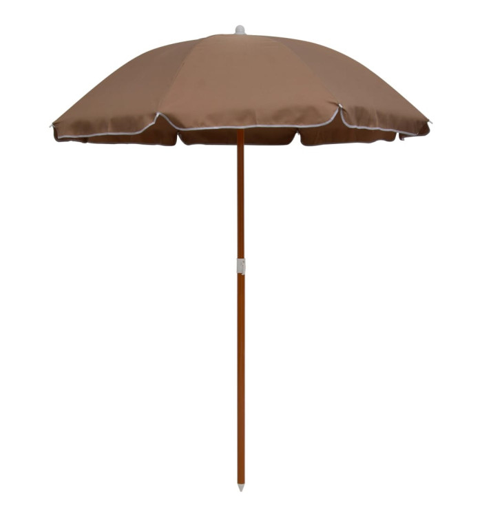 Parasol de jardin avec mât en acier 180 cm taupe | Mobilier & Déco
