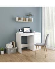 Bureau Blanc brillant 100x50x76 cm Bois d’ingénierie | Mobilier & Déco