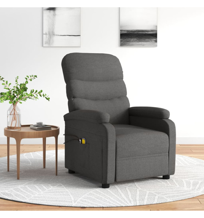 Fauteuil électrique de massage Gris foncé Tissu | Mobilier & Déco