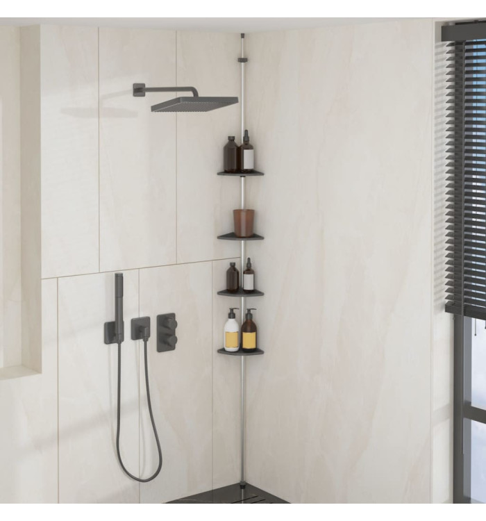 Étagère d’angle de douche télescopique à 4 niveaux Argenté | Mobilier & Déco