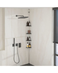 Étagère d’angle de douche télescopique à 4 niveaux Argenté | Mobilier & Déco