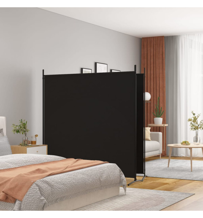 Cloison de séparation 2 panneaux Noir 348x180 cm Tissu | Mobilier & Déco
