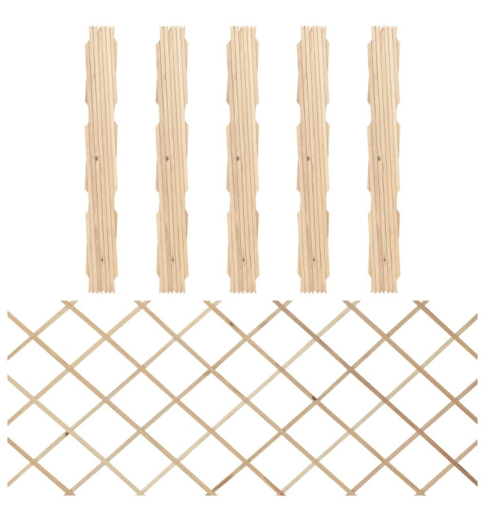 Clôtures en treillis 5 pcs Bois de sapin massif 180x80 cm | Mobilier & Déco