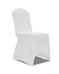 Housse de chaise extensible 100 pcs Blanc | Mobilier & Déco