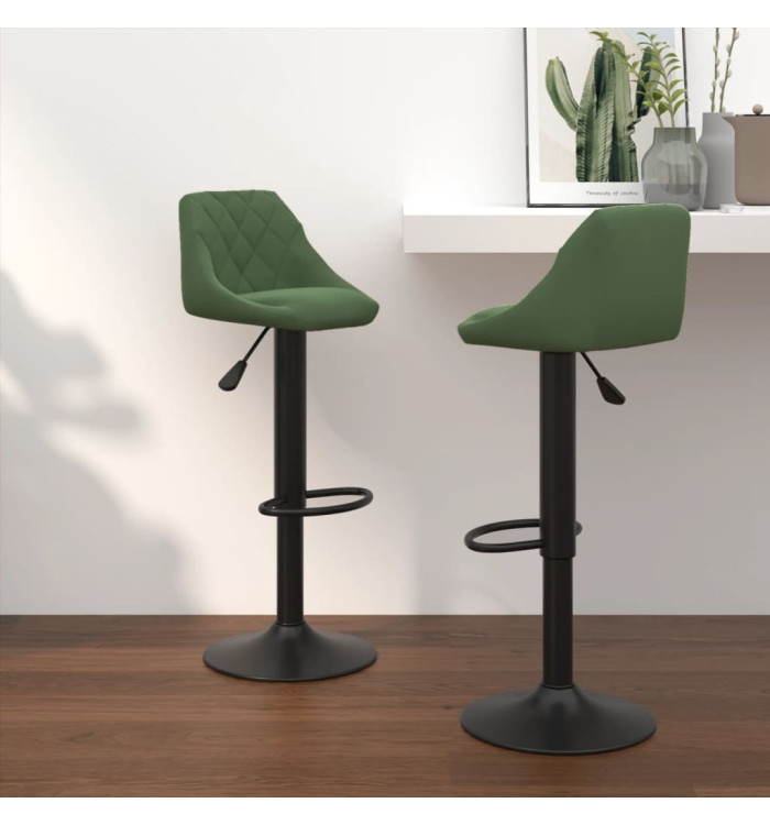 Tabourets de bar lot de 2 vert foncé velours | Mobilier & Déco