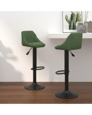 Tabourets de bar lot de 2 vert foncé velours | Mobilier & Déco
