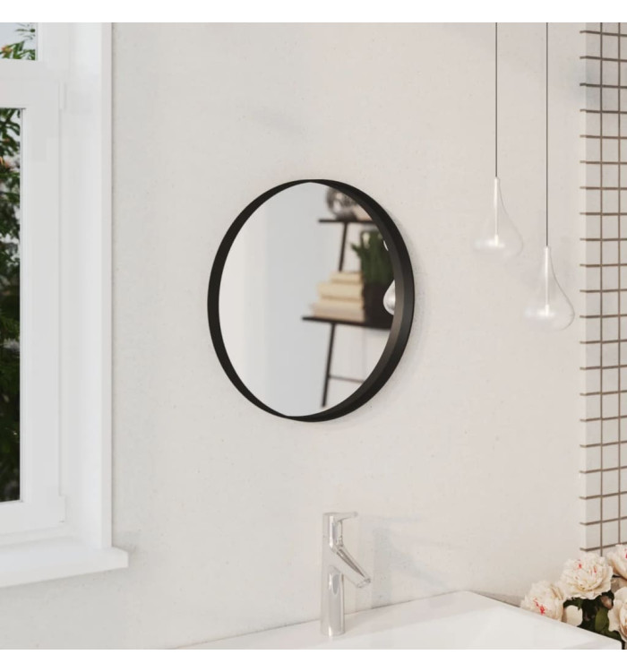 Miroir mural Noir 40 cm | Mobilier & Déco