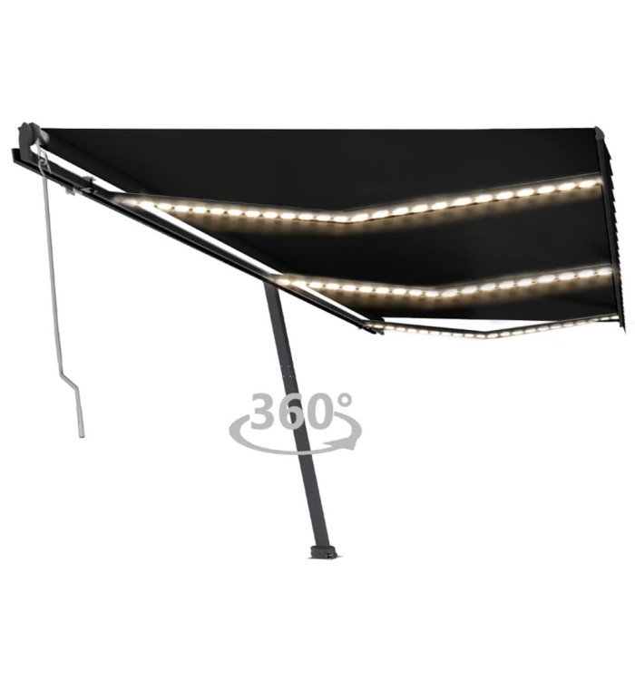 Auvent automatique capteur de vent et LED 600x350 cm Anthracite | Mobilier & Déco