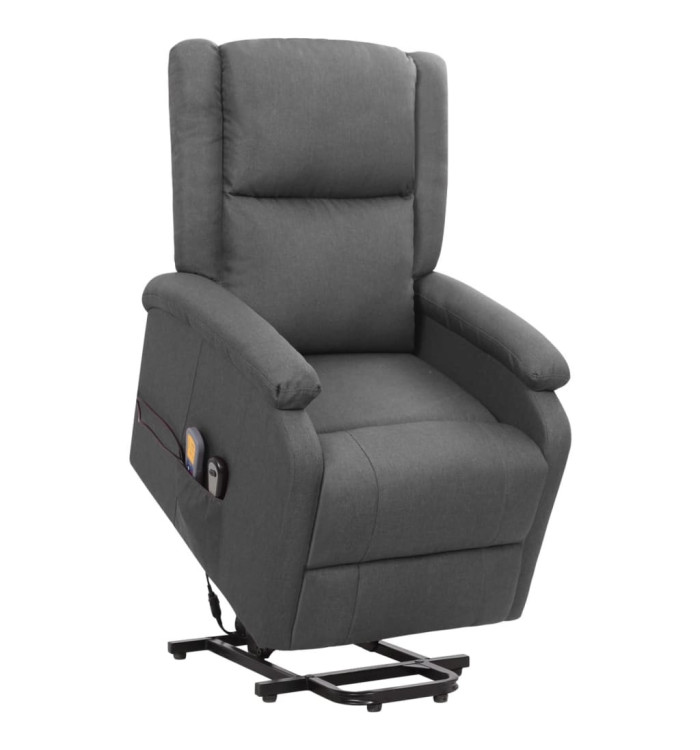 Fauteuil de massage inclinable Gris foncé Tissu | Mobilier & Déco