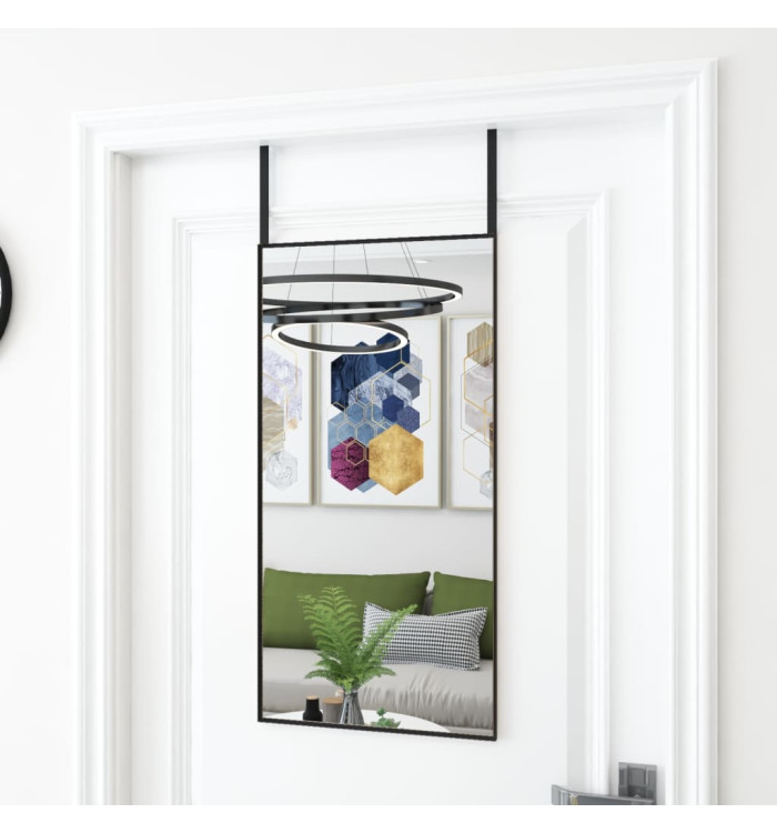 Miroir de porte Noir 40x80 cm Verre et aluminium | Mobilier & Déco