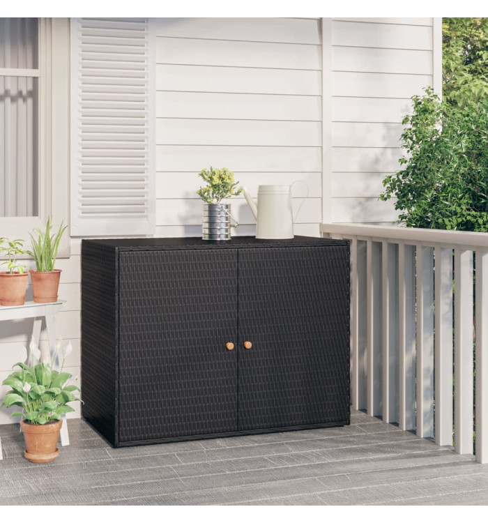 Armoire de rangement jardin Noir 100x55,5x80 cm Résine tressée | Mobilier & Déco