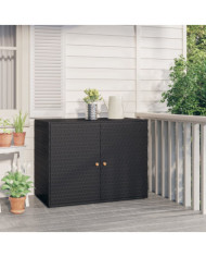 Armoire de rangement jardin Noir 100x55,5x80 cm Résine tressée | Mobilier & Déco
