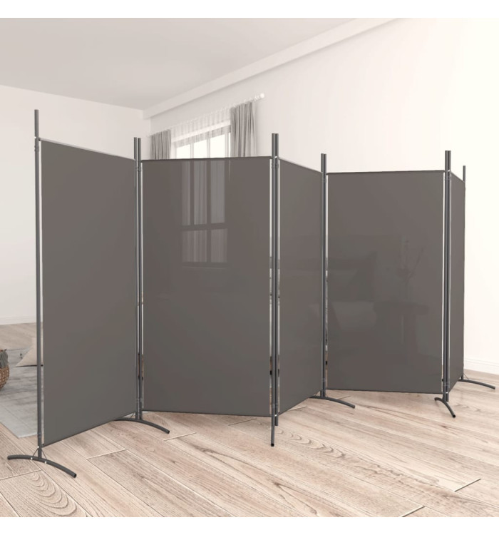 Cloison de séparation 5 panneaux Anthracite 433x180 cm Tissu | Mobilier & Déco
