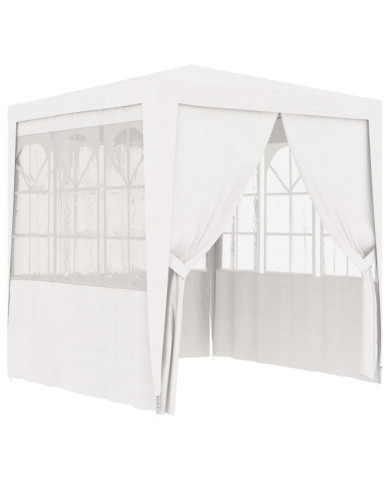 Tente de réception avec parois latérales 2,5x2,5m Blanc 90 g/m² | Mobilier & Déco