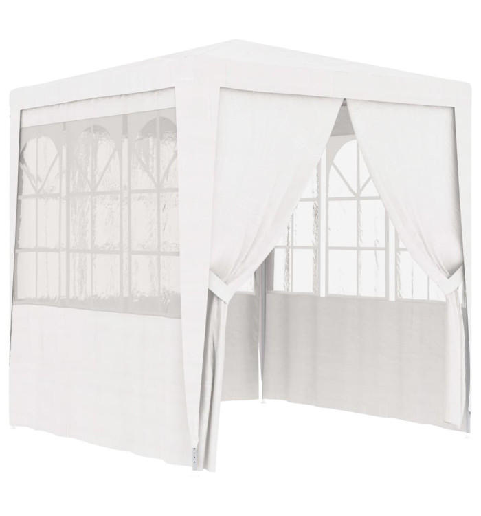 Tente de réception avec parois latérales 2,5x2,5m Blanc 90 g/m² | Mobilier & Déco