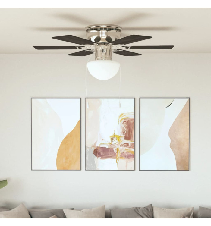 Ventilateur de plafond orné avec lumière 82 cm Marron foncé | Mobilier & Déco
