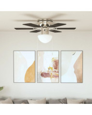 Ventilateur de plafond orné avec lumière 82 cm Marron foncé | Mobilier & Déco
