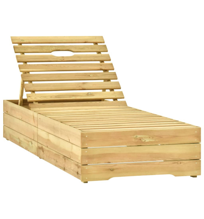 Chaise longue Bois de pin imprégné de vert | Mobilier & Déco
