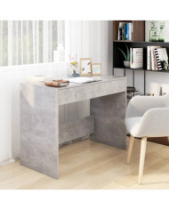 Bureau gris béton 101x50x76,5 cm bois d'ingénierie | Mobilier & Déco