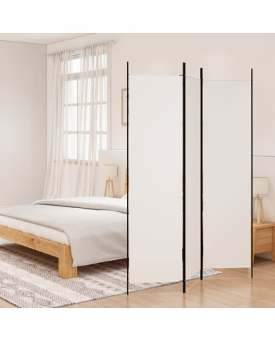 Cloison de séparation 3 panneaux Blanc 150x200 cm Tissu | Mobilier & Déco