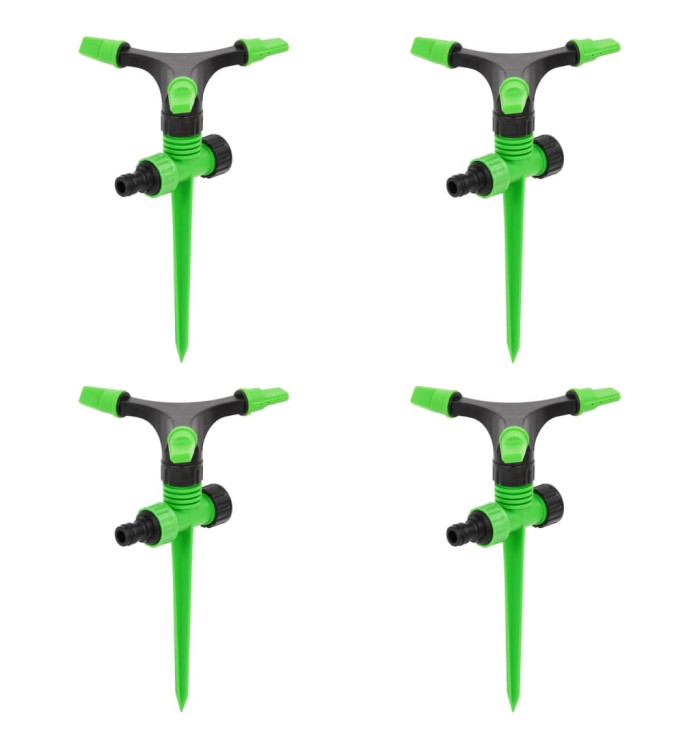 Arroseurs rotatifs 4 pcs vert et noir 16x13,5x25,5 cm ABS et PP | Mobilier & Déco