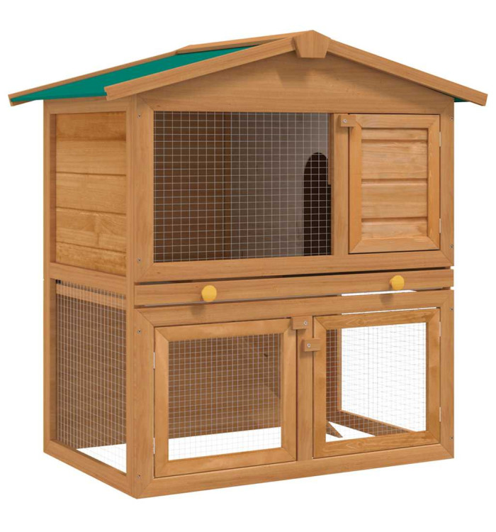 Clapier d'extérieur Enclos pour petits animaux 3 portes Bois | Mobilier & Déco