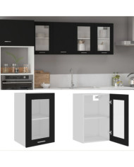 Armoire en verre suspendue "Lyon" Noir 40x31x60 cm | Mobilier & Déco