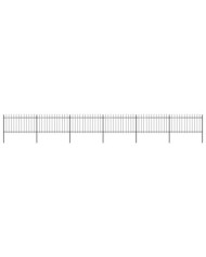 Clôture de jardin avec dessus en lance Acier 10,2 x 1 m Noir | Mobilier & Déco