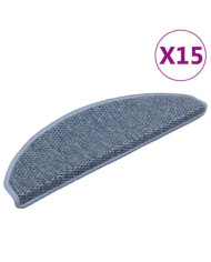 Tapis d'escalier autocollants 15 pcs 65x21x4 cm Bleu | Mobilier & Déco