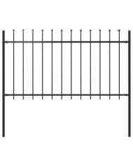 Clôture de jardin avec dessus en lance Acier 1,8 m Noir | Mobilier & Déco