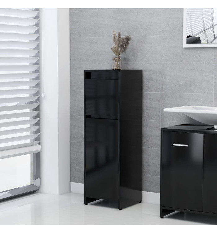 Armoire de salle de bain Noir 30x30x95 cm Bois d'ingénierie | Mobilier & Déco
