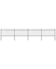 Clôture de jardin avec dessus en lance Acier 6,8 x 1 m Noir | Mobilier & Déco