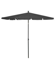 Parasol de jardin avec mât 210x140 cm Anthracite | Mobilier & Déco