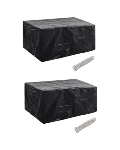 Housses de salon de jardin 2 pcs Rotin 8 œillets 180 x 140 cm | Mobilier & Déco