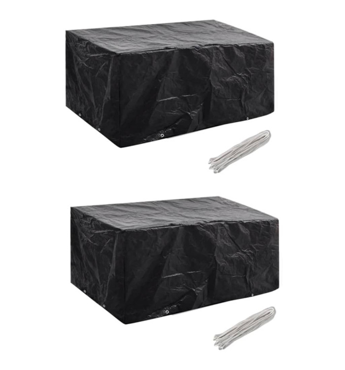 Housses de salon de jardin 2 pcs Rotin 8 œillets 180 x 140 cm | Mobilier & Déco
