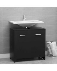 Armoire de salle de bain noir 60x33x61 cm Bois d'ingénierie | Mobilier & Déco