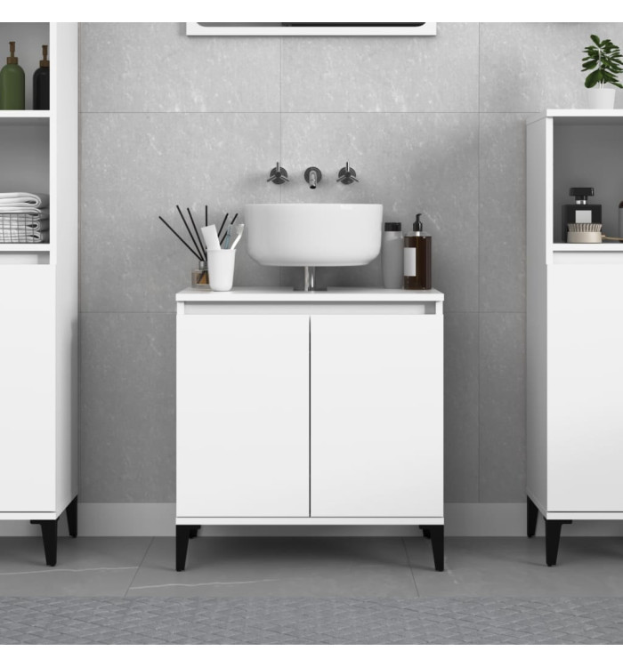 Meuble d'évier blanc 58x33x60 cm bois d'ingénierie | Mobilier & Déco