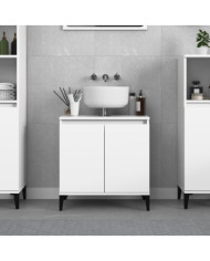 Meuble d'évier blanc 58x33x60 cm bois d'ingénierie | Mobilier & Déco