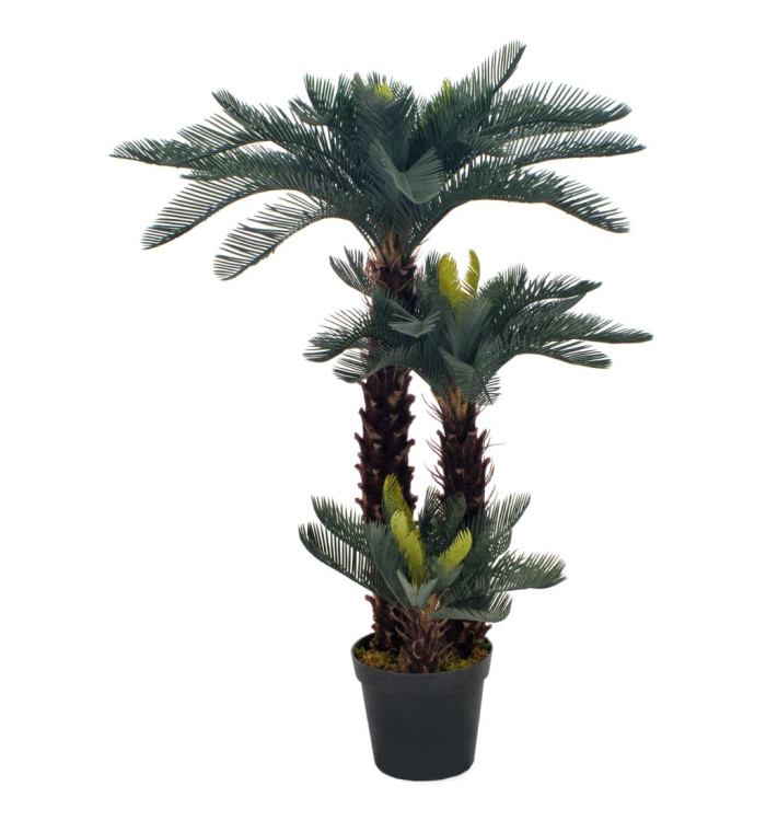 Plante artificielle avec pot Palmier Cycas Vert 125 cm | Mobilier & Déco